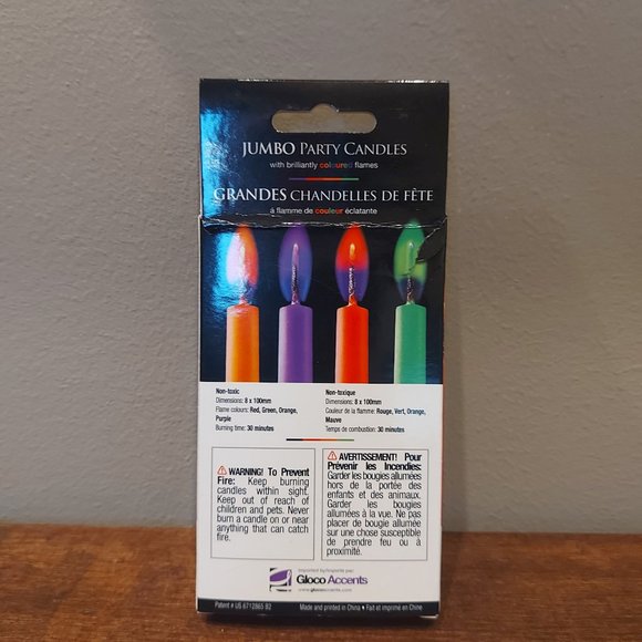 🙊 3/$10 🙊 Jumbo Party Candles with Coloured Flames by Rainbow Moments - Picture 2 of 4